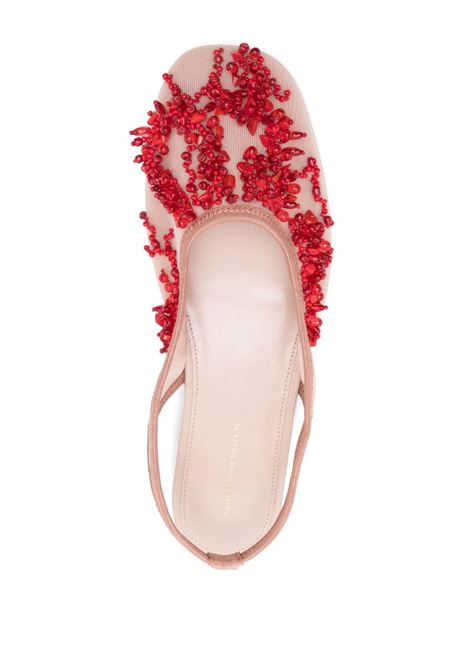 Ballerine con ricamo di perline in beige e rosso Dries Van Noten - donna DRIES VAN NOTEN | WS2511617300